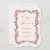 Ribbon Bow and Greenery Baby Shower Invitation 招待状 (正面)