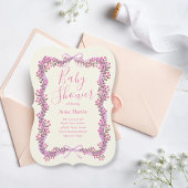 Ribbon Bow and Greenery Baby Shower Invitation 招待状