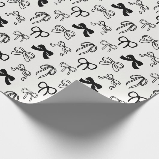 Ribbon Bow Pattern Christmas ラッピングペーパー (角)