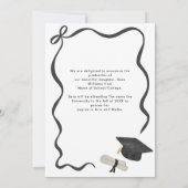 Ribbon Bow Photo Graduation 案内状 (裏面)