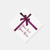 Ribbon Bow Wine Satin For Christmas Party Holiday スタンダードカクテルナプキン (角)