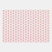Ribbon Bows Doodle CHRISTMAS Holiday Pink Red ラッピングペーパーシート (正面)