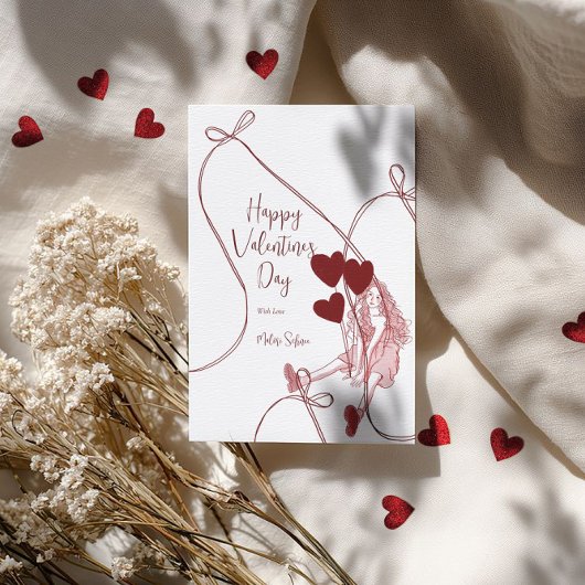 Ribbon Bows & Heart Balloons – Valentine’s Day シーズンカード