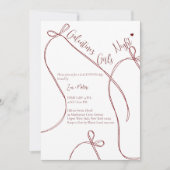 Ribbon Bows – Modern Galentine's girls night 招待状 (正面)