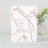 Ribbon Bows – Modern Galentine's girls night 招待状 (スタンド正面)