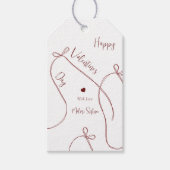 Ribbon Bows – Modern Happy Valentine’s Day ギフトタグ (正面)