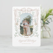 Ribbon Frame Christmas Card with Bow シーズンカード (スタンド正面)