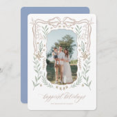 Ribbon Frame Christmas Card with Bow シーズンカード (正面/裏面)