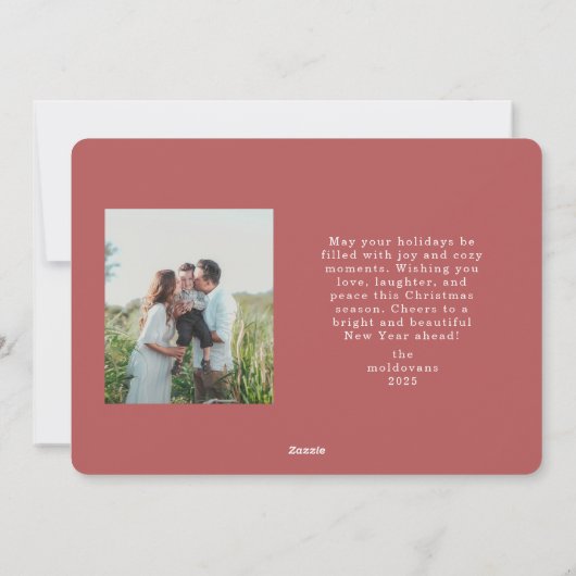 Ribbon Frame Christmas Card with Bow シーズンカード (裏面)