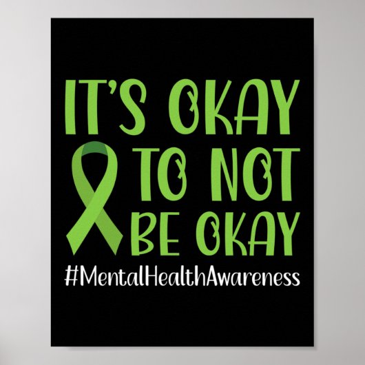 Ribbon ItsはOkはOkはMental Health Aware ポスター (正面)
