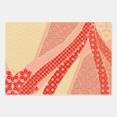  Ribbon Kimono Mix Pattern ラッピングペーパーシート (正面3)