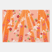  Ribbon Kimono Mix Pattern ラッピングペーパーシート (正面2)