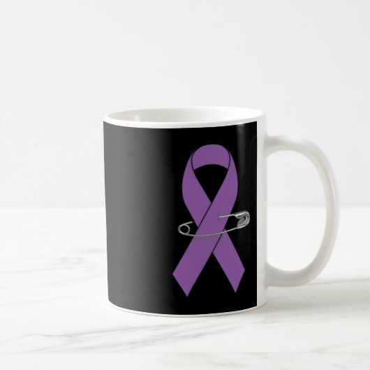 Ribbon Pin – 膵臓がん認識度項目W コーヒーマグカップ (右)