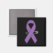 Ribbon Pin – 膵臓がん認識度項目W マグネット (正面/裏面)