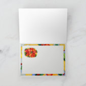 Ribbonedのポインセチアのクリスマスカード シーズンカード (内部)