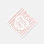Ribbons Bows Ten Little Toes Bow Girl Baby Shower スタンダードカクテルナプキン (角)