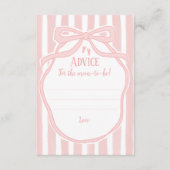 Ribbons Bows & Toes Baby Shower Advice for Mom  エンクロージャーカード (正面)