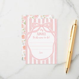 Ribbons Bows & Toes Baby Shower Advice for Mom  エンクロージャーカード