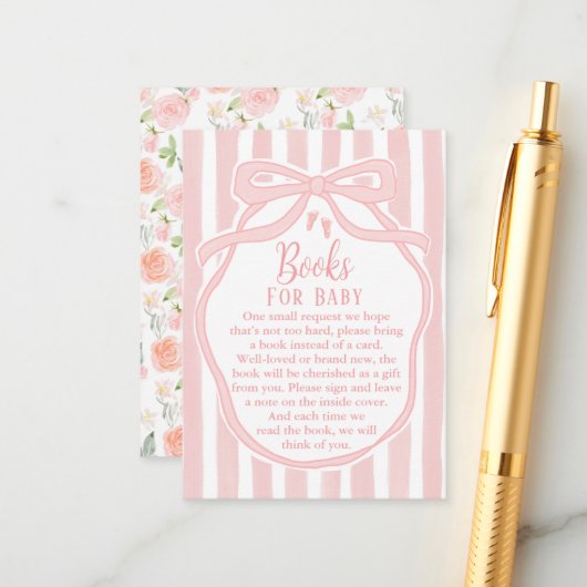 Ribbons Bows & Toes Book for Baby Enclosure Card   エンクロージャーカード (正面/裏面インサイチュ)