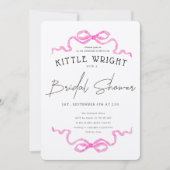  Ribbons & Romance Bridal Shower 招待状 (正面)