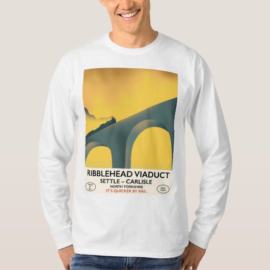 Riblehead Viaduct Yorkshire旅行ポスター Tシャツ (正面)