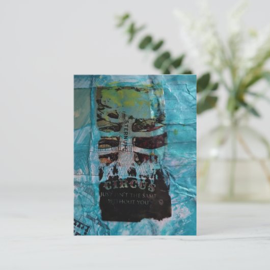 Ribs Circus random mixed media collage ポストカード (スタンド正面)