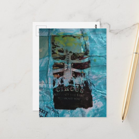 Ribs Circus random mixed media collage ポストカード (正面/裏面インサイチュ)
