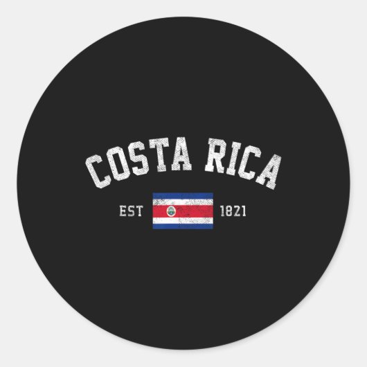 Rica Est. 1821 Costa Rican Flag Independence Day ラウンドシール (正面)