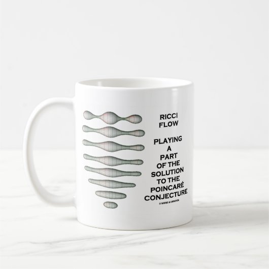 Ricciの流れの解決のPoincaréの推量(幾何学) コーヒーマグカップ (左)