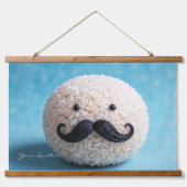 Rice Ball with Mustache 吊り下げ型タペストリー (正面)