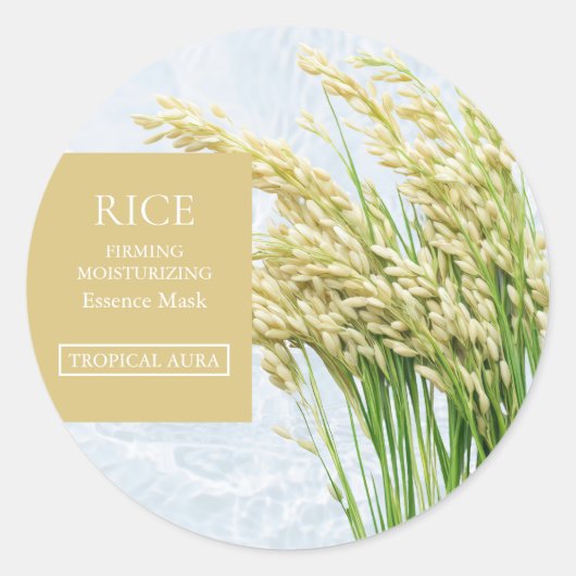 Rice Facial Mask Label ラウンドシール (正面)