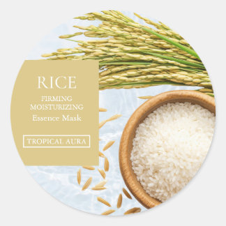 Rice Facial Mask Label ラウンドシール