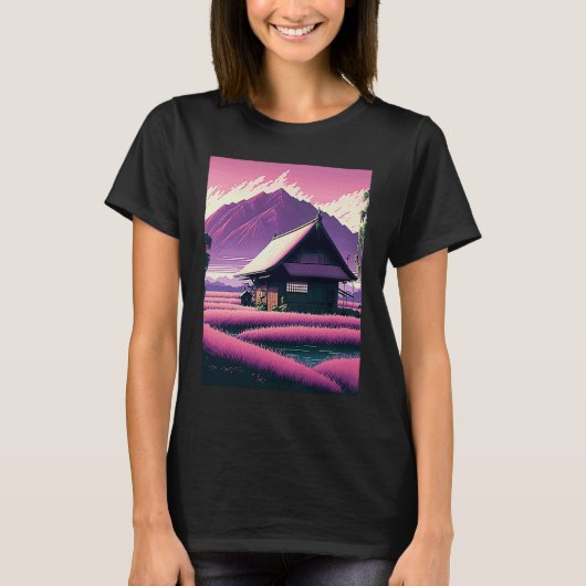 Rice Field Landscape Japan Tシャツ (正面)