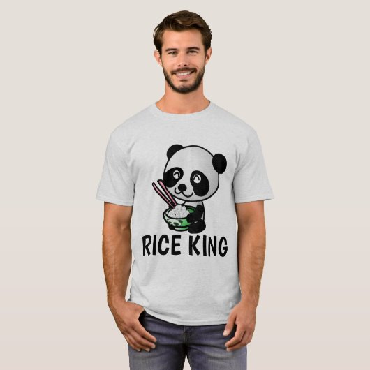 RICE KING Tシャツ、食中国の品おもしろい Tシャツ (正面フル)