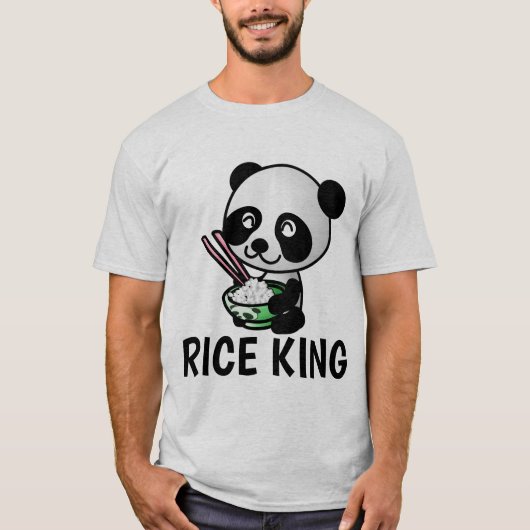 RICE KING Tシャツ、食中国の品おもしろい Tシャツ (正面)