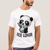 RICE LOVER Tシャツ、食中国の品おもしろい Tシャツ (正面)