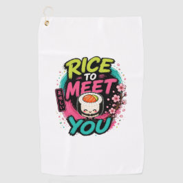 Rice to Meet You – かわいいすしデザイン ゴルフタオル