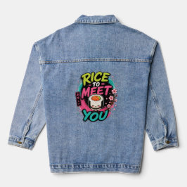 Rice to Meet You – かわいいすしデザイン デニムジャケット