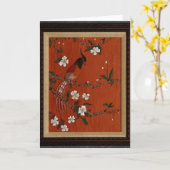 Ricepaperの鳥 カード (黄色い花)