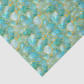 Rich Aqua Teal Gold Watercolor Mosaic Sea Glass  薄葉紙 (詳細)