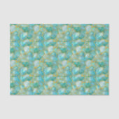 Rich Aqua Teal Gold Watercolor Mosaic Sea Glass  薄葉紙 (正面)