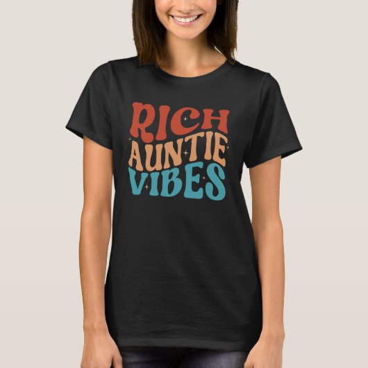 Rich Auntie Vibes  Aunt Best Aunty Cute Mother s D Tシャツ (正面)