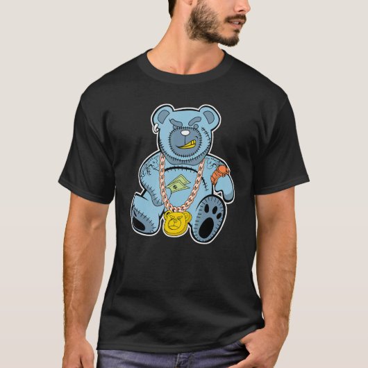 Rich Bear Hiphop Low Blue Stitch 1s Matching Tシャツ (正面)