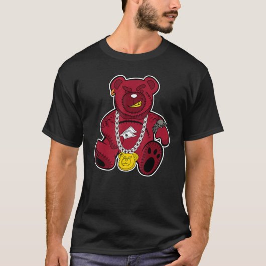 Rich Bear Retro Cardinal Red 3s Matching Tシャツ (正面)
