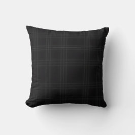 Rich Black Tones Scottish Tartan Plaid Pattern クッション