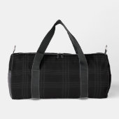 Rich Black Tones Scottish Tartan Plaid Pattern  ダッフルバッグ (裏面)