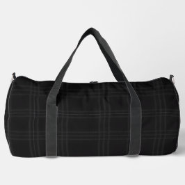 Rich Black Tones Scottish Tartan Plaid Pattern ダッフルバッグ