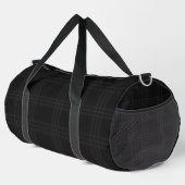 Rich Black Tones Scottish Tartan Plaid Pattern  ダッフルバッグ (右コーナー)
