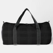 Rich Black Tones Scottish Tartan Plaid Pattern  ダッフルバッグ (裏面)