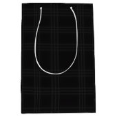 Rich Black Tones Scottish Tartan Plaid Pattern  ミディアムペーパーバッグ (正面)